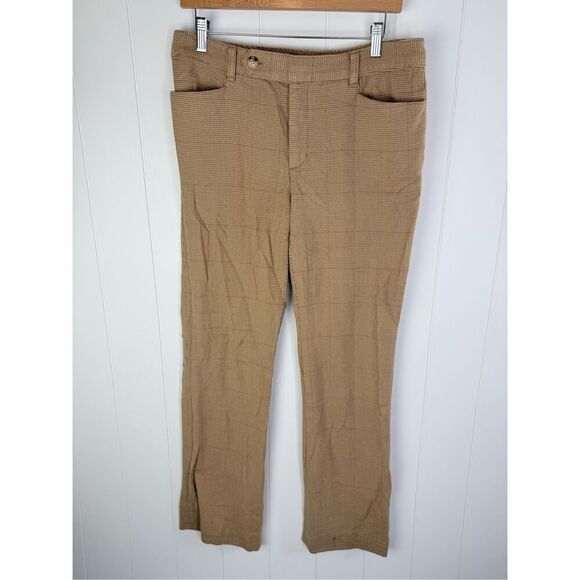 LRL Lauren Ralph Lauren Adelle Dress Wide Straight Pants Tan Brown Tweed Size 10 - Picture 1 of 9